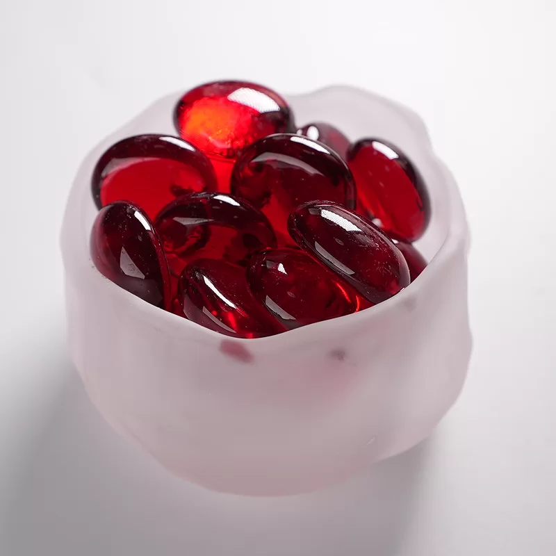 หินแก้วเม็ดมะม่วงหิมพานต์ ลูกปัดแก้วแบนใช้สำหรับตกแต่ง